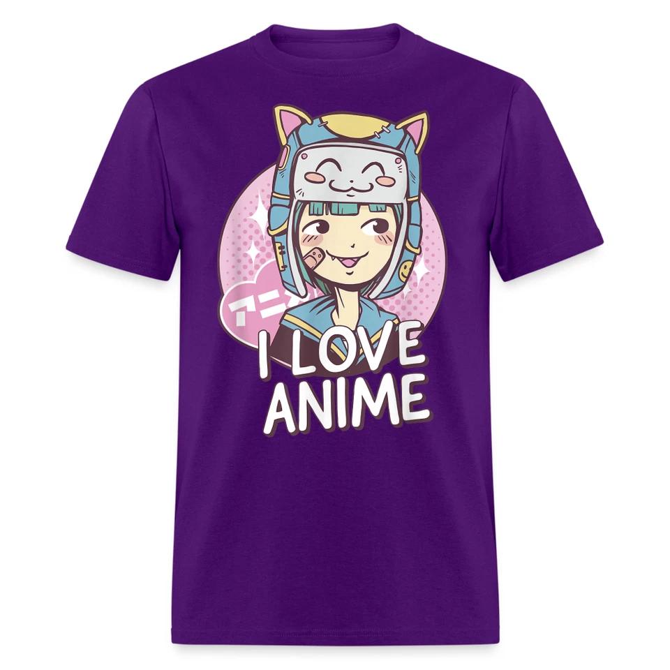 Cute Anime Girl Kawaii Style I Love Anime Quote Gift T-Shirt 5