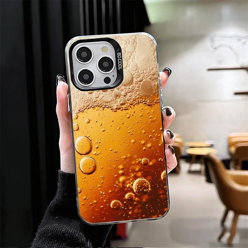 Смешной летний мягкий чехол для телефона с пивными пузырьками для iPhone 15 16 17 Pro Max 17Air 16E 14 Plus 13 12 Mini Ударопрочная задняя крышка