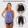 CHARMLEAKS Женские блузоны, топы-танкини, только свободный крой, топ для плавания, купальный костюм с овальным вырезом, верхний мягкий купальник, верх без дна