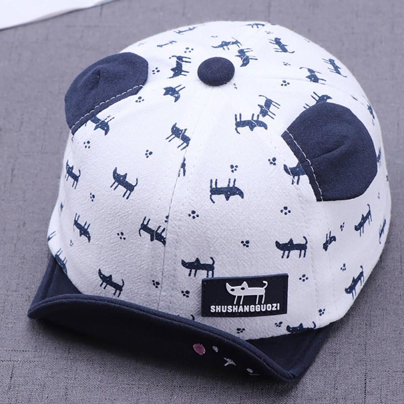 Детская тёплая бейсболка Кот