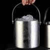 Stainless Steel Ice Bucket 1.6/2/3L Double Wall Insulated Seamless Structure Thickened Handle Ice Bucket for Parties Bars