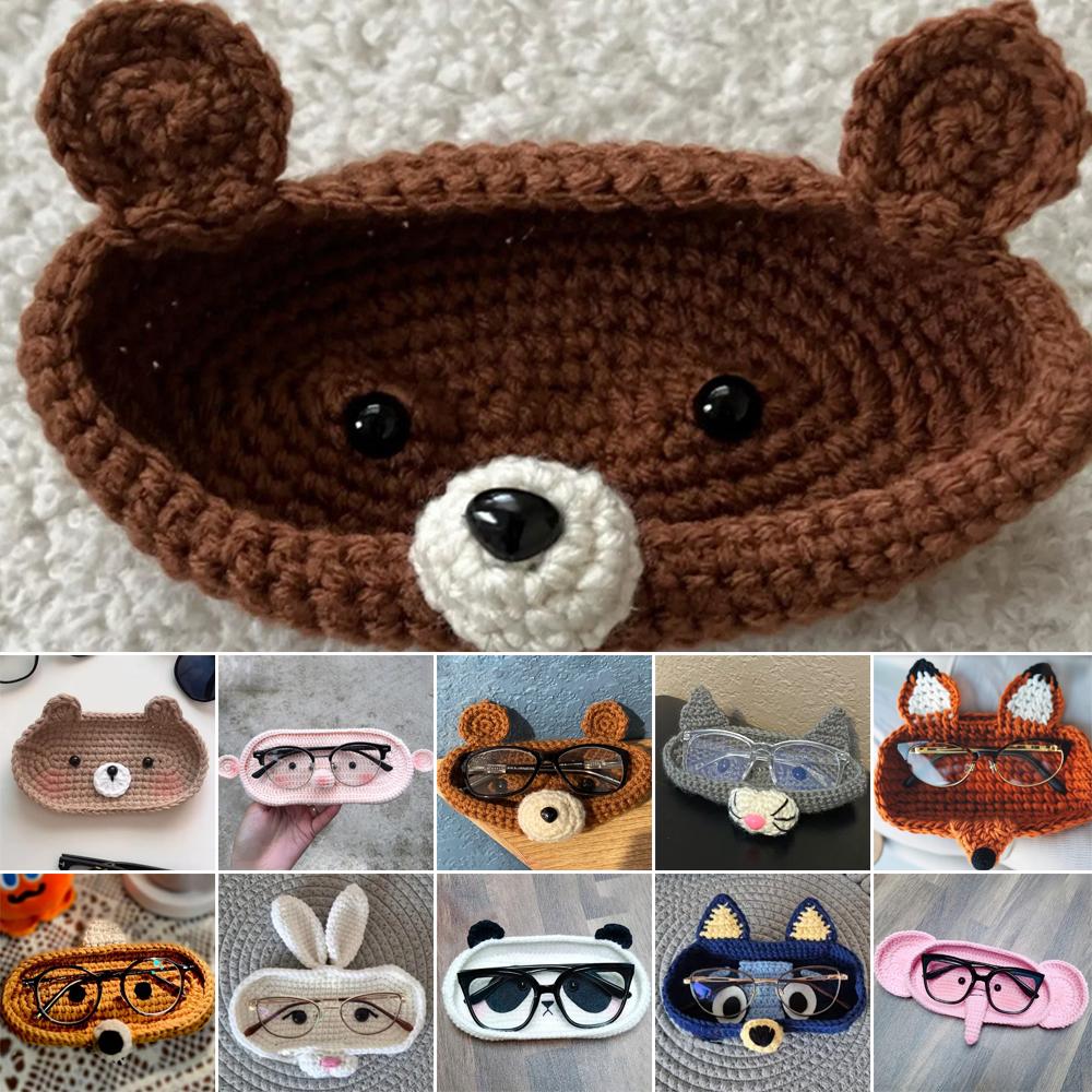 Мультяшный держатель для очков, ручная работа, вязаная крючком, декоративная подставка для очков, подарок на День матери