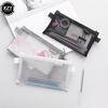 1 PCS Creative Mesh Transparent Cute Square Oval Portable Pen Pencil Pouch Bag School Office Supply Stationery Case Storage Bag