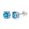 RINNTIN SE84 Hot Sale Korean Birthstone Earrings Jewelry  925 Sterling Silver Zirconia Crystal Studs Earring for Ladies