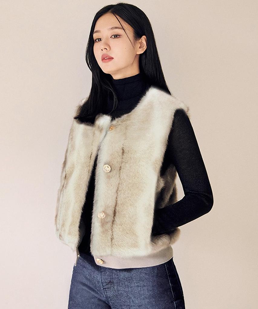 ЖилетCelebshop Edition Fw из искусственной норки с пуговицами