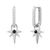 ANIA HAIE Silver Black Onyx Star Drop 925 Silver Ring Earrings E061-12H