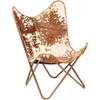 Handmade Cowhide Leather Butterfly Chair Lounge Accent Relax Arm Chair Folding