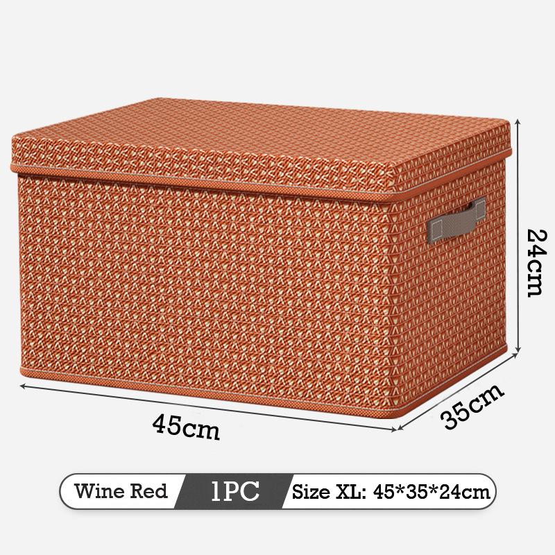 Foldable Storage Box with Lid Large Capacity Clothes Quilt Storage Box Space-Saving Wardrobe Storage Bins Household Organizer