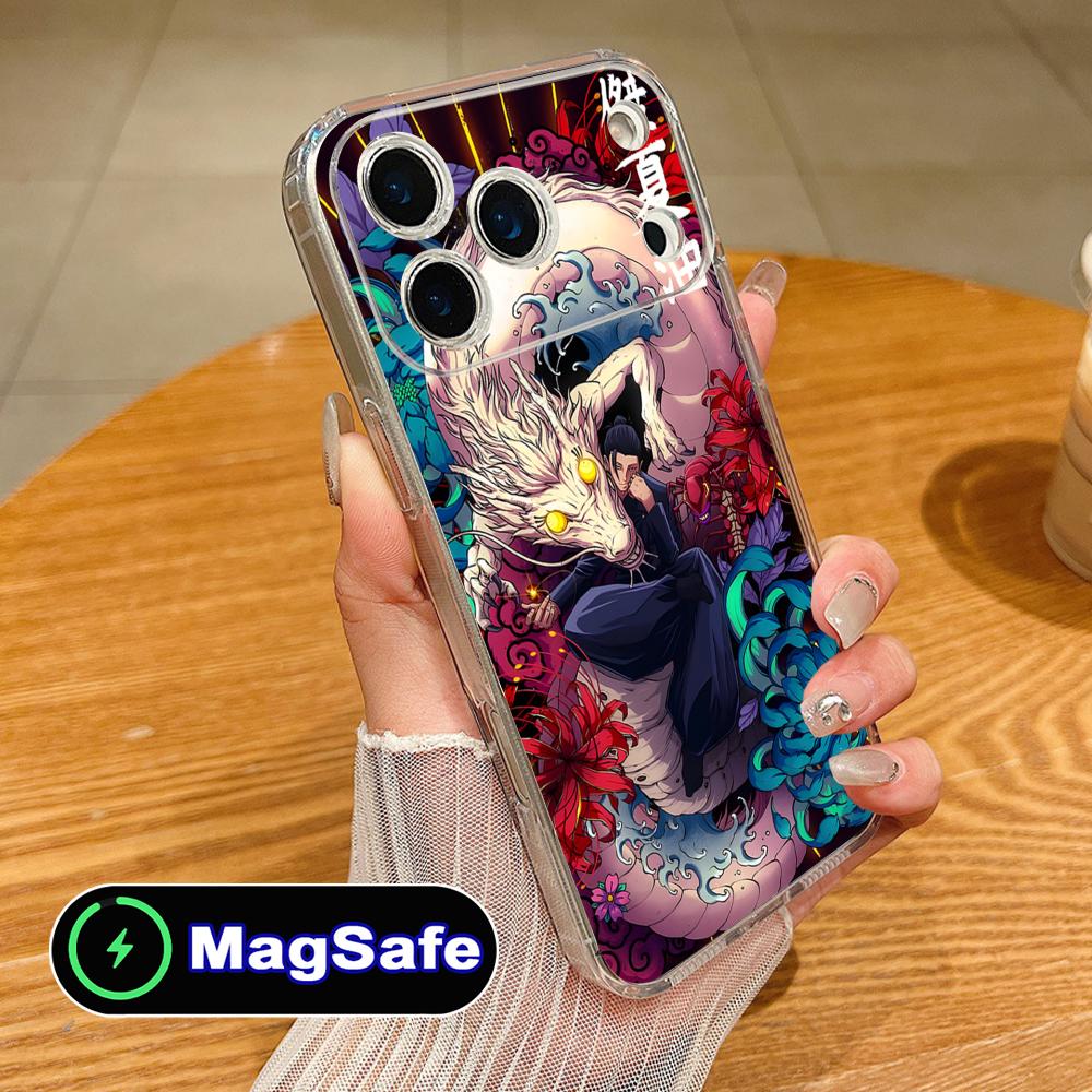 Чехол для телефона Jujutsu Kaisen Geto Suguru для iPhone 17 16 15 14 13 12 11 Air Pro Max Plus Mini Magsafe Прозрачный Цветной Чехол Красивый