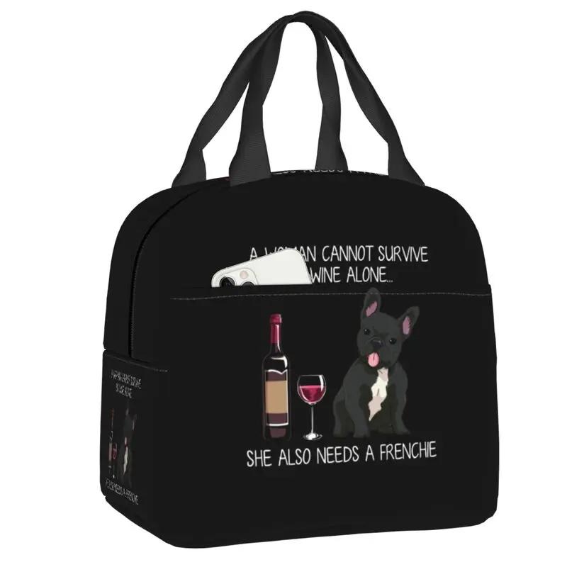 Бишон фризе и вино смешная собака портативный ланч-бокс водонепроницаемый питомец щенок термо-кулер для еды изолированная сумка для ланча офис работа