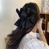 Large Summer Lace Edge Bow Claw Clip Hair Accessory for Women - Multi-Layer Feather Design