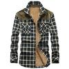 Autumn and Winter Men's Fleece Long Sleeve Plaid Shirt Warm Business Casual Fashion Cotton Shirt