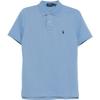 Polo Logo Embroidered Cotton Pique Short Sleeve Polo Shirt Men Tops Sky-Blue 710680784-404