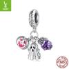Halloween Ghost 3-In-1 Pendant Accessories Dark Purple Love S925 Sterling Silver Beads