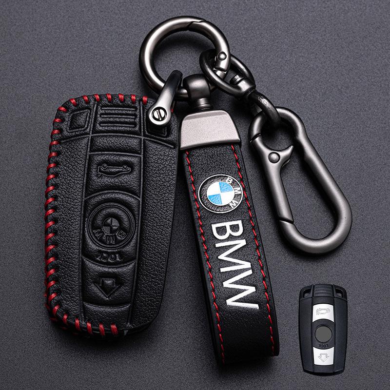 Leather Car Key Case Cover Shell For BMW E90 E60 E70 E87 3 5 6 Series M3 M5 X1 X5 X6 Z4 E71 E72 E88 E89 E91 E92 Auto Accessories xkhr50