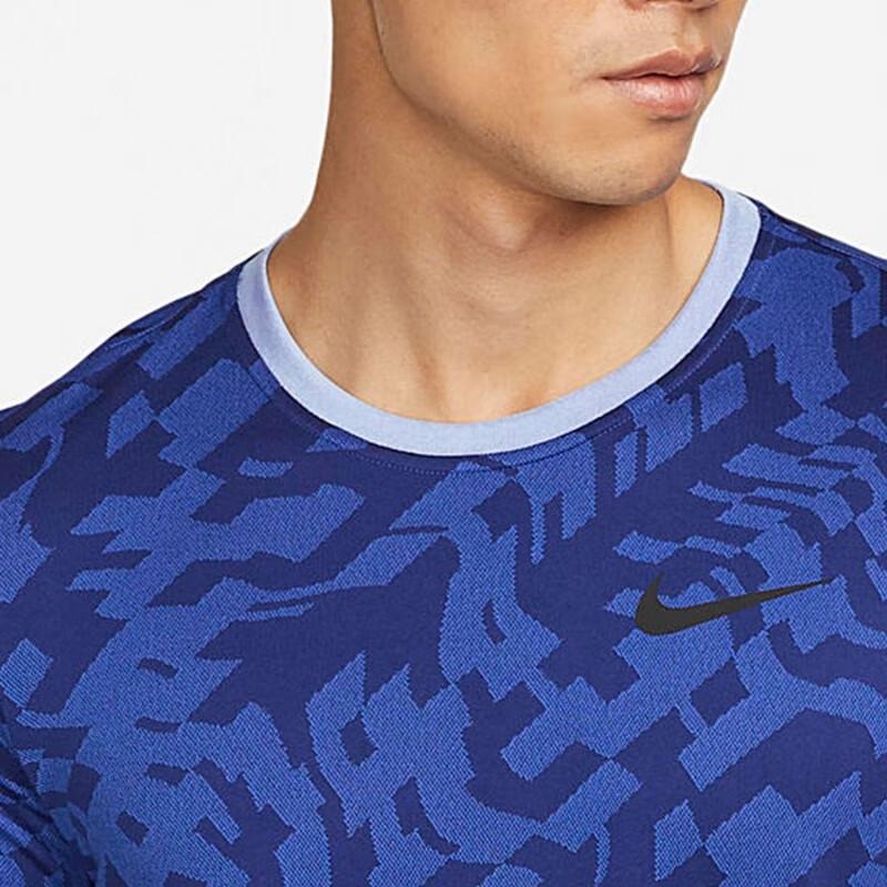 Nike T Shirts Men's Blue Crew Neck Moderate Straight Fit CT6295-063