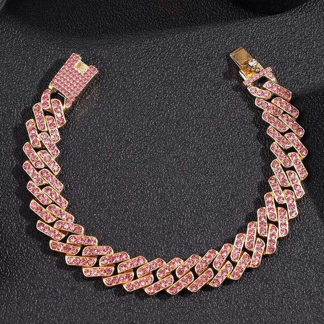 Punk Miami Cuban Link Anklets For Women Men Trendy Chunky Metal Cuban Chain Baguette Anklet Bracelet Shiny Crystal Rock Jewelry