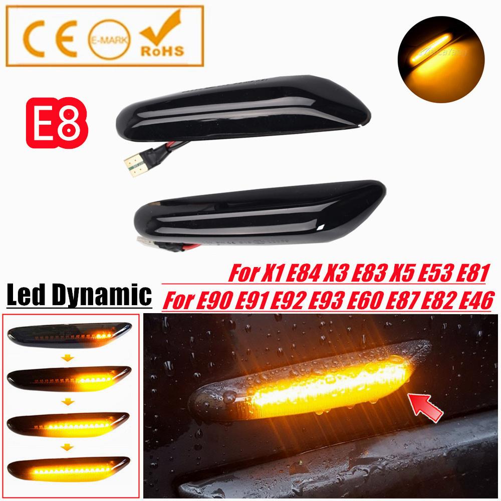 Dynamic LED Turn Signal Light Side Marker for BMW E60 E61 E90 E91 E87 E81 E83 E84 E88 E92 E93 E82 E46 1 3 5 Series X1 X3 2004