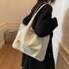 Spring Large-capacity Canvas Literary and Artistic Fan Solid Color Trendy Casual Simple and Lightweight Portable Shoulder Tote Bag