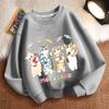 Cute Cat Round-neck Sweatshirt for Children, Fashionable Long-sleeved Casual Sweatshirt for Boys and Girls In Spring and Autumn