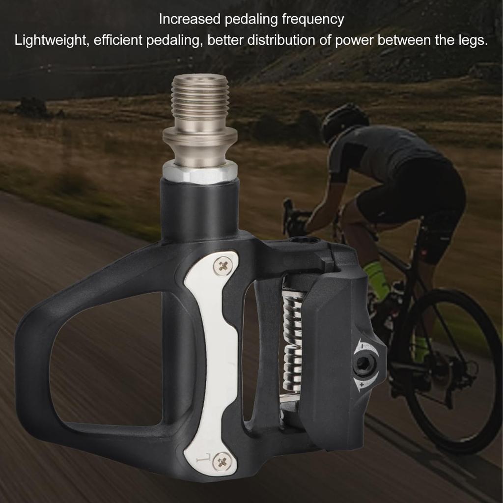 Dilwe Road Bike Pedals, Chromoly Axle, Adjustable Tension, Self-Locking, with SPD System