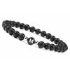 Black White Stone 26 Letters Bracelet Handmade DIY for Women Men Couple Jewelry Friendship Lucky Bead Elastic Bracelet Kids Gift