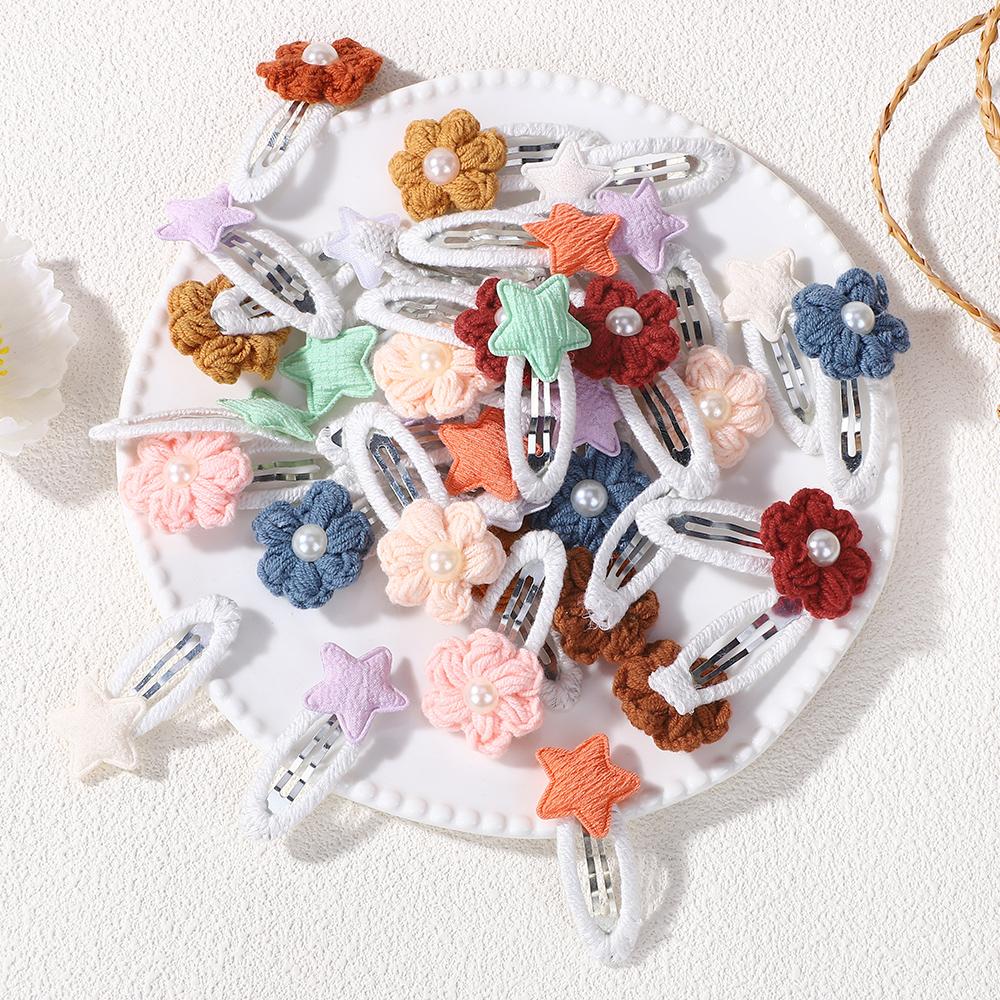 50 шт./набор Случайный цвет Милые Звезда Цветочные Заколки-клипсы для волос для маленьких девочек Сладкие защелки Заколки Детские аксессуары для волос