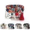 4Pcs/Set Bohemia Style Wing Bracelet Beads Jewelry Women Bangle Party Gift