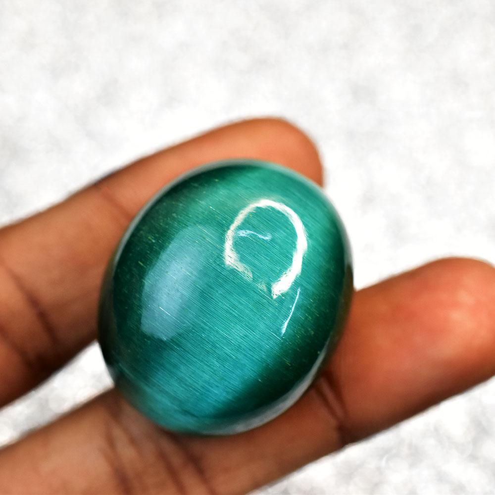 126 ct Sri Lankan Natural Green Cat'S Eye Cabochon Cut Loose Gemstone for Jewelry Making and Crafts