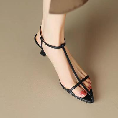 Мода 2025 Обувь женская с ремешком крест-накрест Босоножки с острым носком Zapatos De Mujer На плоском каблуке Женские с ремешком на щиколотке Женские Сандалии с пряжкой