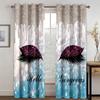 Glittery Light Blue Shiny Eyelash Eyes Window Curtains Blinds For Living Room  Bedroom Bathroom Kicthen Door Home Decor