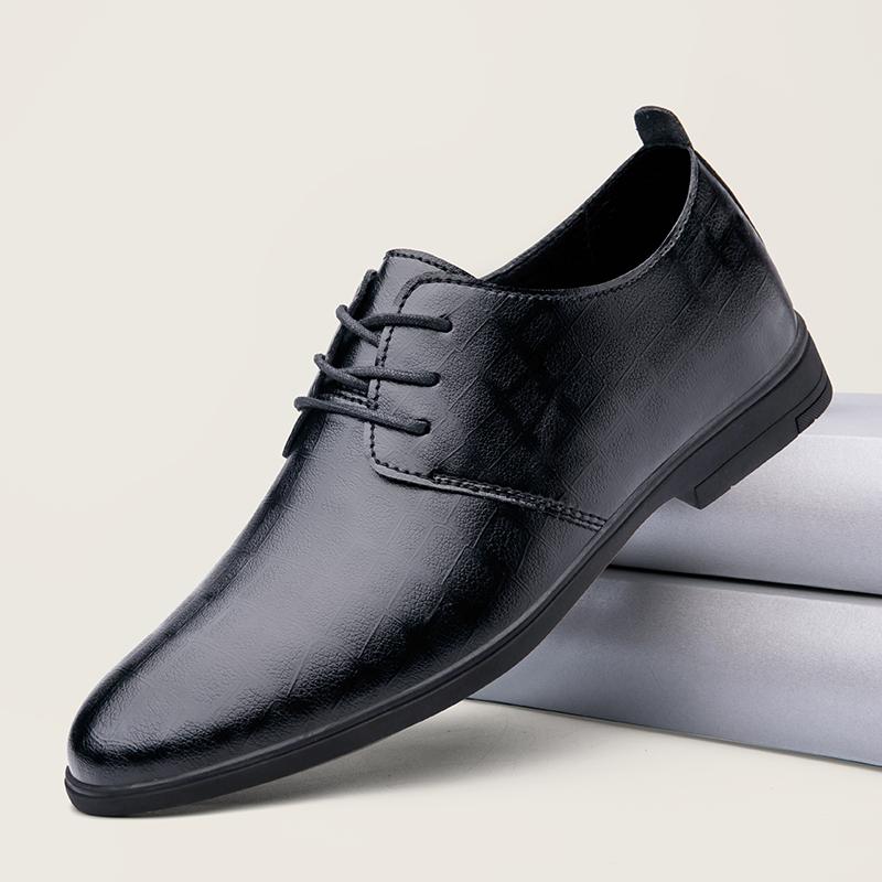 Модная повседневная кожаная обувь Новое поступление Мужские оксфорды Удобная низкая формальная обувь для платья Деловая мужская обувь дерби Кроссовки