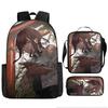 Chainsaw Man Anime Peripheral Backpack Set, Lightweight Large‑Capacity School Bag With Pencil Pouch, Casual Anime Daypack For Middle School Boys Girls