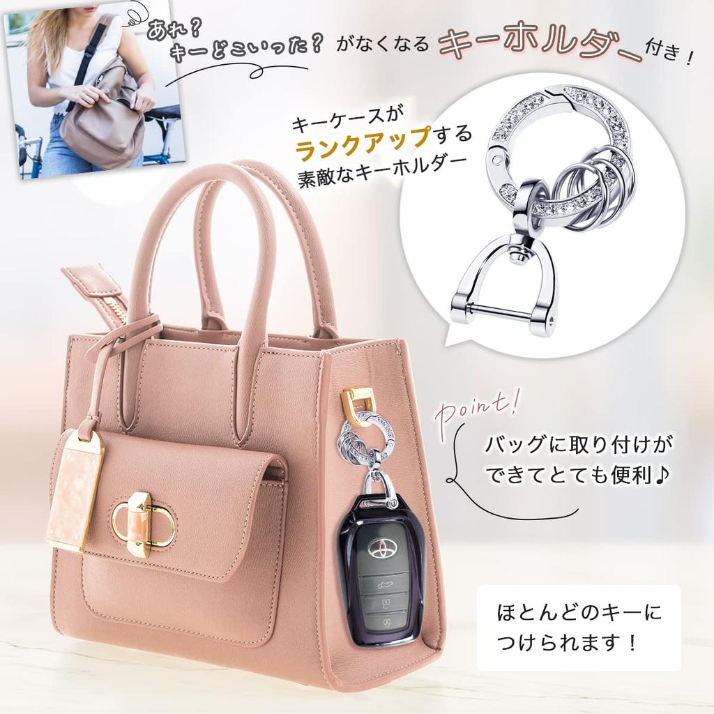 MKMC Smart Key TPU Compatible with Toyota and Crown Custom Parts for Women Case, Material, Prius, Alphard, Vellfire, Harrier, (Crystal Silver)