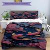 Koi Fish Pond Design Bed Bedding Set 1 Duvet Cover + 2 Pillowcases Soft Breathable Household Bed Linens