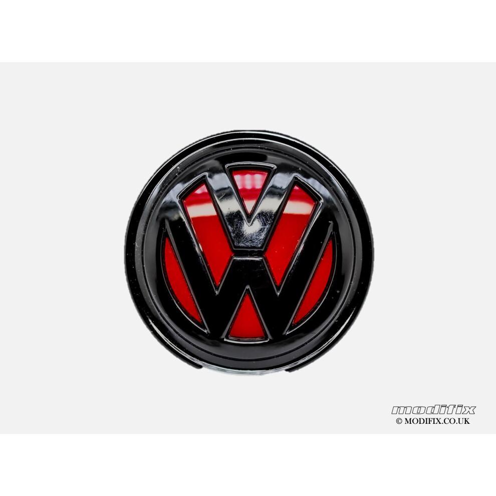 MODIFIX-CO-UK Колпачки ступицы колеса для VW, глянцевые, красные и черные, из сплава, 4 шт., для VW Golf MK7 Passat Tiguan, 66 мм