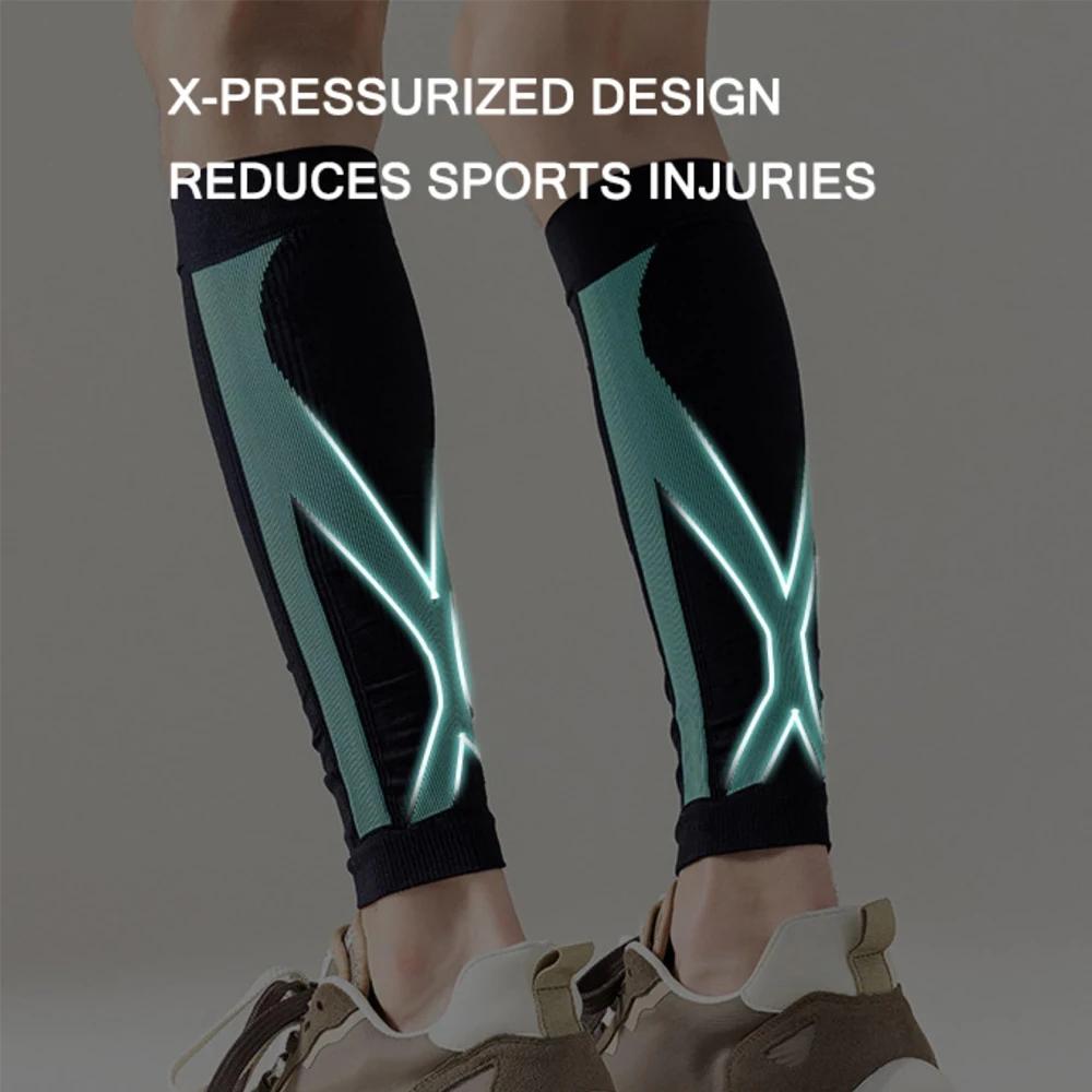 1Pair Calf Compression Sleeves For Men Women - Footless Compression Socks Support For Varicose Vein, Nursing, Pregnancy, Running