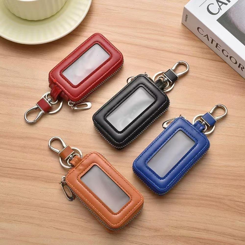 Zipper Coin Purse Leather Car Key Bag Portable Key Holder Organizer Pouch Men Women