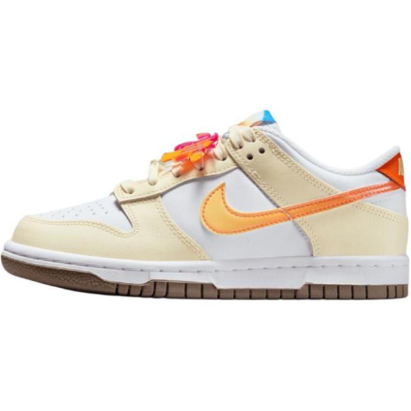 Nike Кроссовки Dunk Низкие Противоскользящие Износостойкие для Катания на Скейтборде Детские Бежевые Кеды IB8891-191