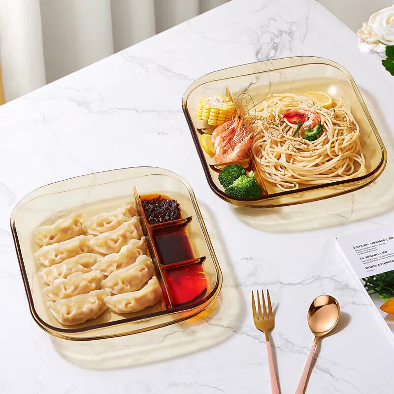 VISIONS Heat-Resistant Glass Divided Meal Plate