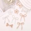 DIY Jewelry & Craft Accessories: Zinc Alloy Pearl Bow Stickers for Phone Cases & Shoe Decor