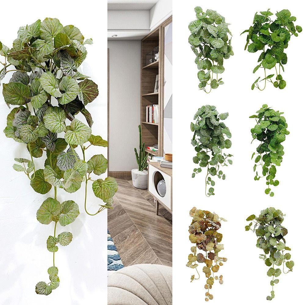 Украшение для дома Искусственные листья бегонии Зеленая настенная подвеска Венок Креативная растительная стена