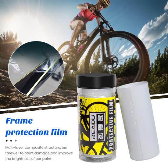 Лента для защиты велосипедной рамы Защитная пленка из ТПУ, устойчивая к царапинам, без остатков, простая в установке, универсальная прозрачная защитная пленка для велосипедной рамы