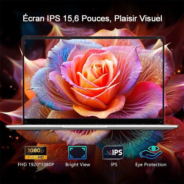 PC Portable FUNYET 15- 15,6" HD - RAM 12Go - Stockage 256Go SSD - Celeron N4000 -Rotation à 180°- Windows 11- Argent