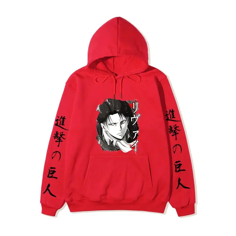 Аниме Атака Титанов АОТ Мерч Аккерман Леви Разведкорпус Принтованные Толстовки Осень Зима Свитшоты Пуловеры