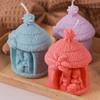 Святая религия Рождество силиконовая форма для свечей 3D каменный дом ароматерапевтический пластырь мыло эпоксидные поделки литье Molud подарок на рождение ребенка