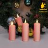 3 шт мерцающие электрические свечи-столбы с пультом дистанционного управления, перезаряжаемые через USB, розовые беспламенные свечи, мерцающие светодиодные свечи-столбы