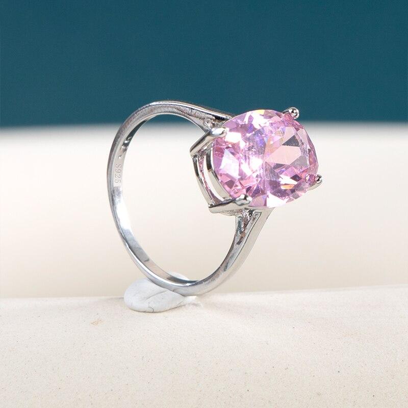 POMOiii Модные овальные обручальные кольца с кристаллами кубического циркона для женщин, роскошное обручальное кольцо красного цвета, модные украшения