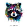 1/2pcs Coloured Raccoon Head Heat Transfer Sticker, DIY Iron-On Decals For Clothes, T-Shirt Making, Pillow Decorating, Clothing Supplies & Appliques