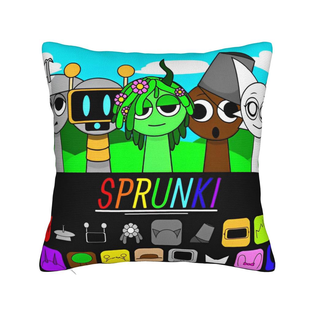 Sprunki Characters Game Pillowcase Polyester Cushion Cover Gift  Throw Pillow Case Cover Seater Zippered 40X40cm
